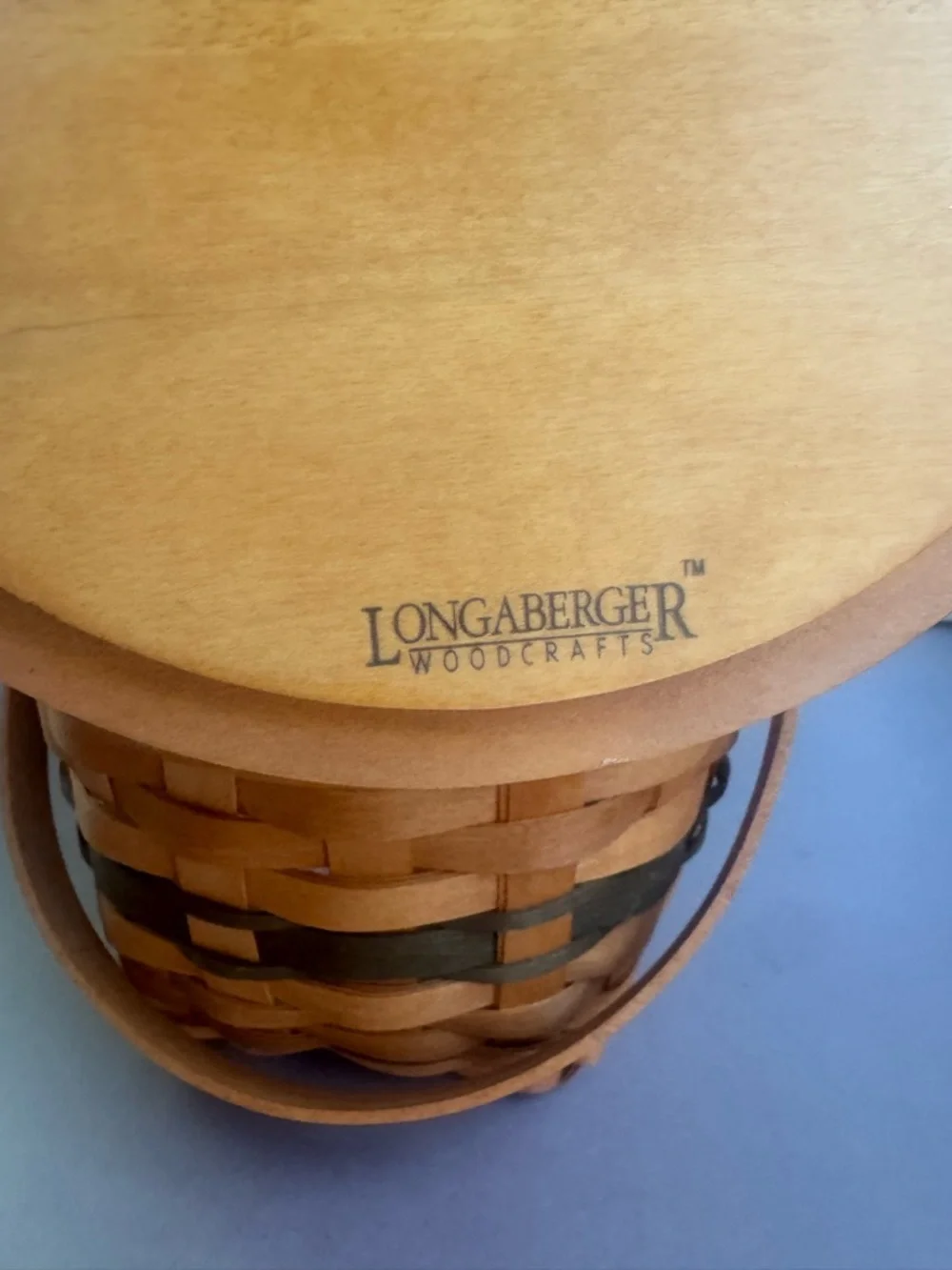 Longaberger 1994 Jingle Bell Basket with Handle and Lid